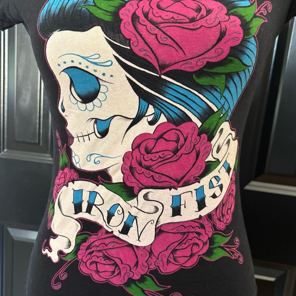 Iron Fist Black Tee with Vibrant Graphic - Picture 3 of 5